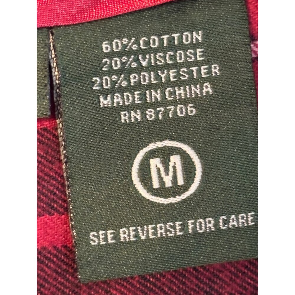 Stillwater Supply Co. Red Plaid Button-Down Belted Shirt Dress M Cotton Blend Wo - Picture 4 of 13